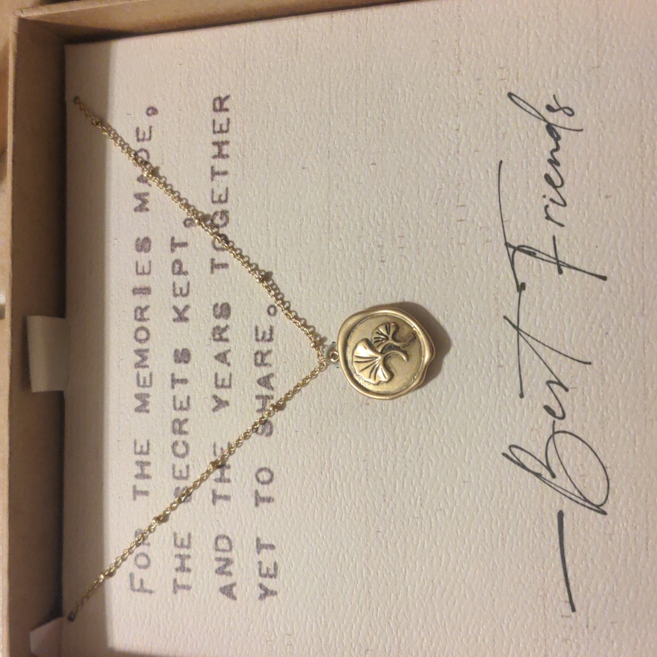Demdaco Best Friends Flower Gold Tone One Size Fits Most Brass Metal Necklace